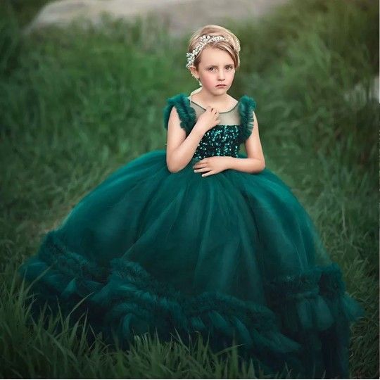 Vestito cerimonia ragazza su misura in verde o altro colore a scelta