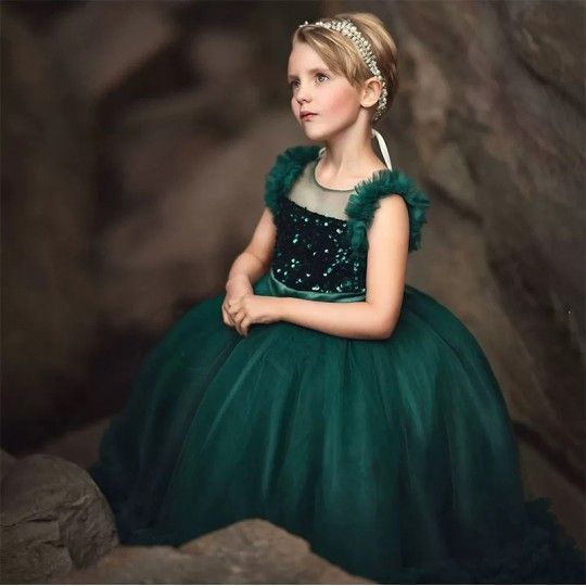 Vestito cerimonia ragazza su misura in verde o altro colore a scelta