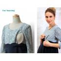 Vestito bicolore Premaman Allattamento con inserti di pizzo